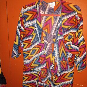 LulaRoe Womens Open Cardigan Multicolor Boho Long Sleeve Size Medium